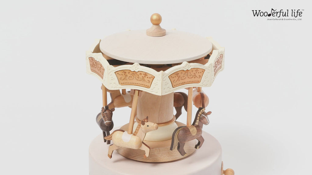 Wooden Carousel Music Box