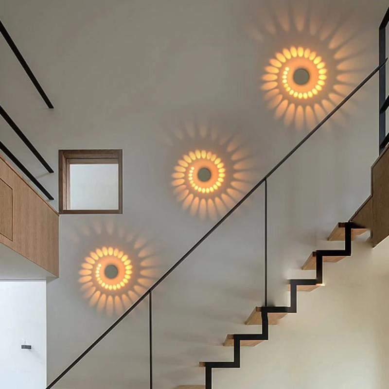 Glow path flush mount ceiling light modern glass bedroom hallway — warm cool RGB