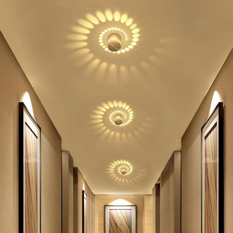 Glow Path Flush Mount Ceiling Light Modern Glass Bedroom Hallway — Warm Cool RGB
