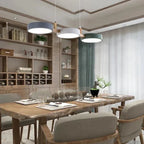 Nordic Modern Wood Fixture Pendant Light 3-Head Dimmable Dining Room Living Room — White Grey