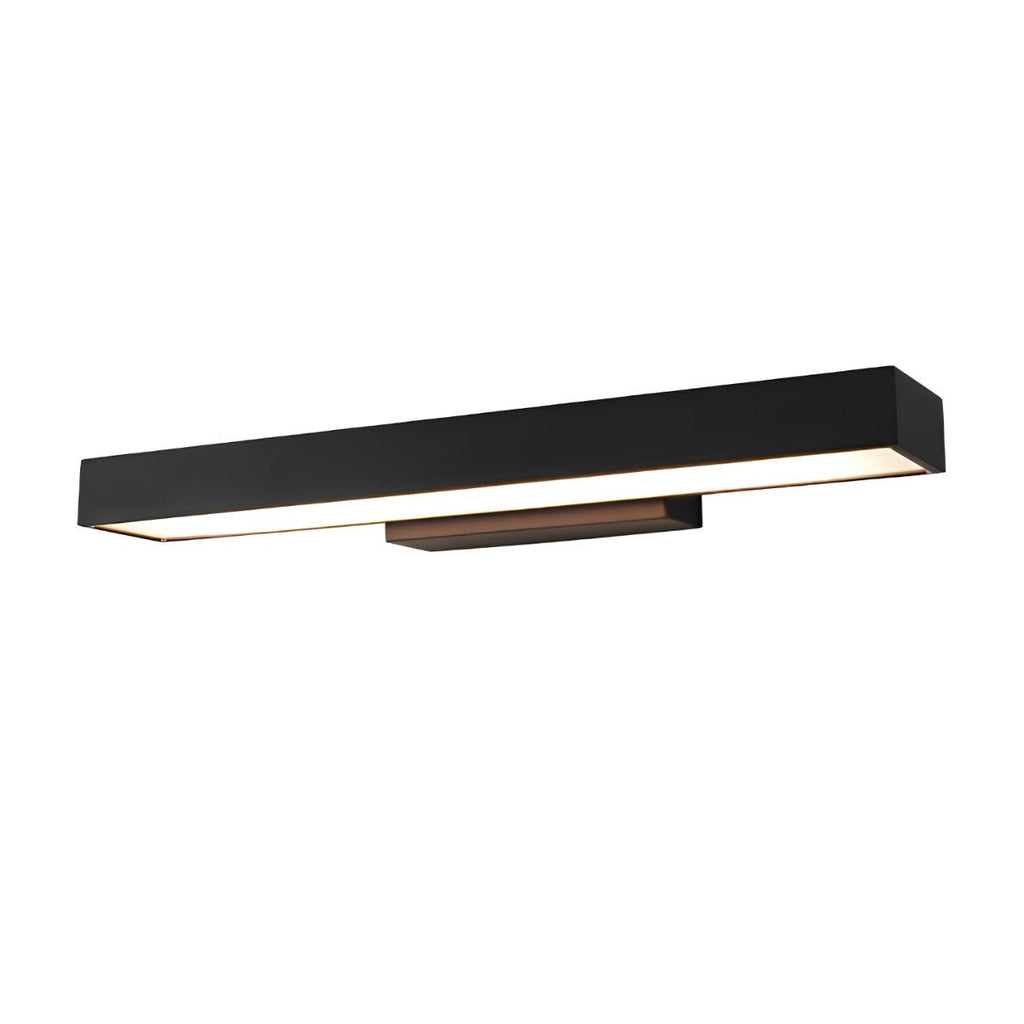 Rectangular Minimalist Waterproof Motion Sensor Black Modern Wall Sconce