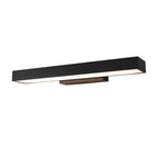 Rectangular Minimalist Waterproof Motion Sensor Black Modern Wall Sconce