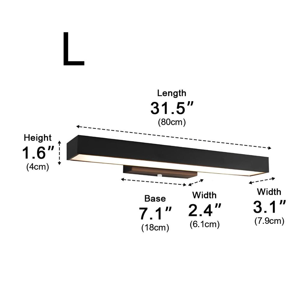Rectangular Minimalist Waterproof Motion Sensor Black Modern Wall Sconce