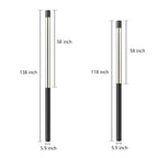 Residential Bollard Lights Modern Cylindrical LED Landscape Pathway Driveway — 31 to 47 Inch Sets