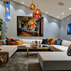 LAVA Acrylic Pendant Light Height Adjustable Dimmable Dining Room Living Room — Gold Silver