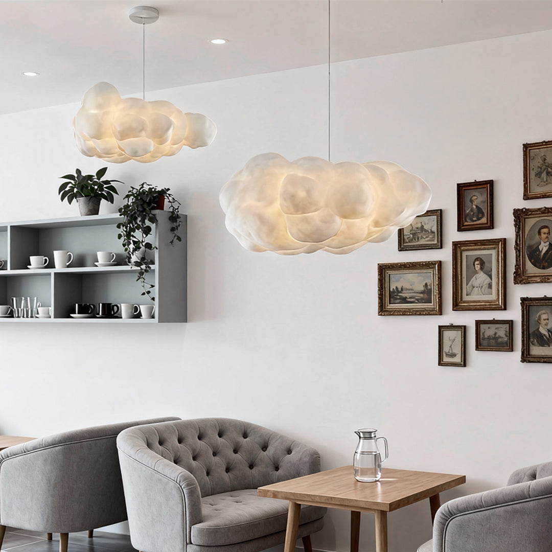 Cloud Pendant Light Modern 3D Design Fabric LED Ceiling Bedroom Living Room — Single to Sets of 8