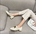 British Style Classic Leather Flat Shoes for Women