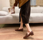 British Style Classic Leather Flat Shoes for Women