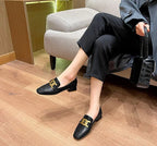 British Style Classic Leather Flat Shoes for Women