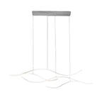 Curved Wavy LED Pendant Light Metal Dimmable Dining Room Kitchen Island — Black Gold Chrome