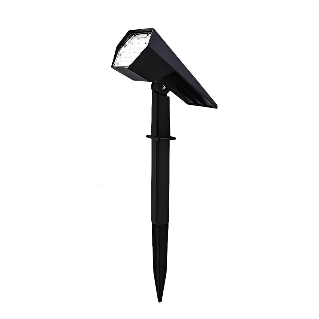 Solar Flood Spike Light Adjustable Angle Aluminum Glass Landscape Outdoor — Warm White Sets