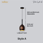 Vintage Etch Shade Metal Pendant Light Height Adjustable Dining Room Kitchen — 7 Styles
