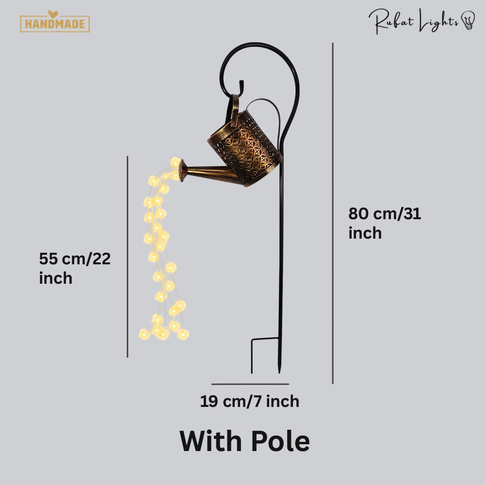Solar Watering Can Waterfall Garden Lamp Decorative Outdoor LED