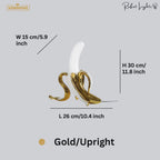 Banana Art Deco LED Table Lamp Brass Chrome Bedside Living Room — Sitting Upright Lounging