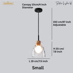 Elegance Glass Lampshade Pendant Light Modern Height Adjustable Dining Room — Small Medium Large