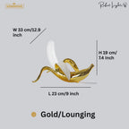 Banana Art Deco LED Table Lamp Brass Chrome Bedside Living Room — Sitting Upright Lounging