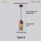 Wood Color Glass LED Pendant Lamp Minimalist Dining Room Bedroom Kitchen — 4 Styles