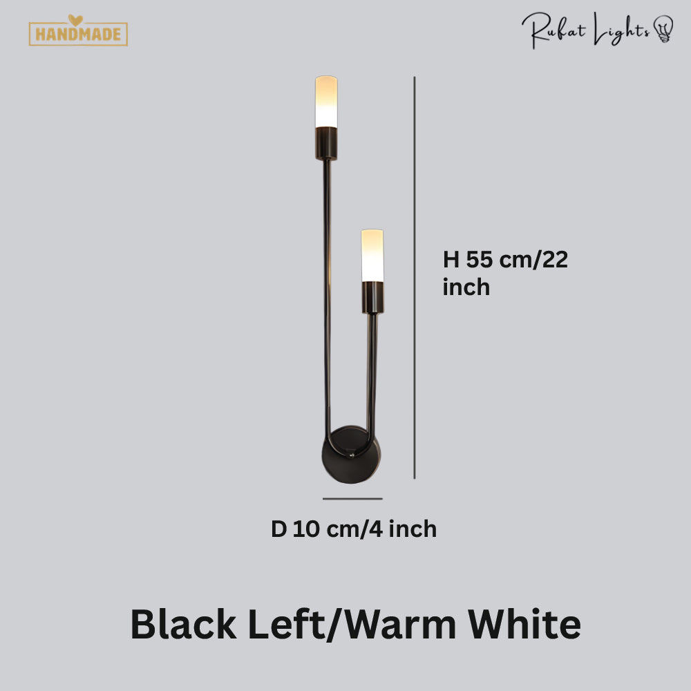 Modern Copper U-Shape LED Wall Lamp Bedroom Living Room Bar — Black Gold Warm Cool