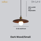 Flying Saucer Wood Pendant Light Real Wood Veneer Dining Room Living Room Kitchen Island