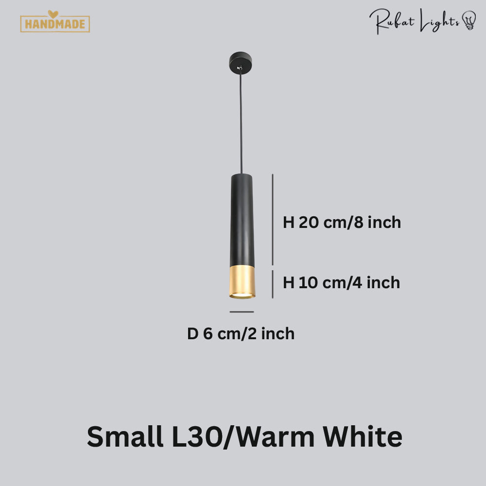 Long Tube Cylinder LED Downlight Pendant Aluminum Dining Room Kitchen Office — 12 to 24 Inch