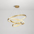 Kristy Modern Ring Metal/Arcylic LED Pendant Light, Black/Gold