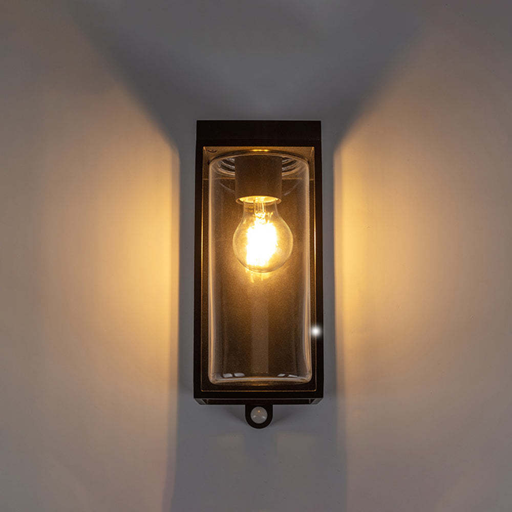 Ray Modern Rectangular Solar-Powered Waterproof Glass Outdoor Wall Light