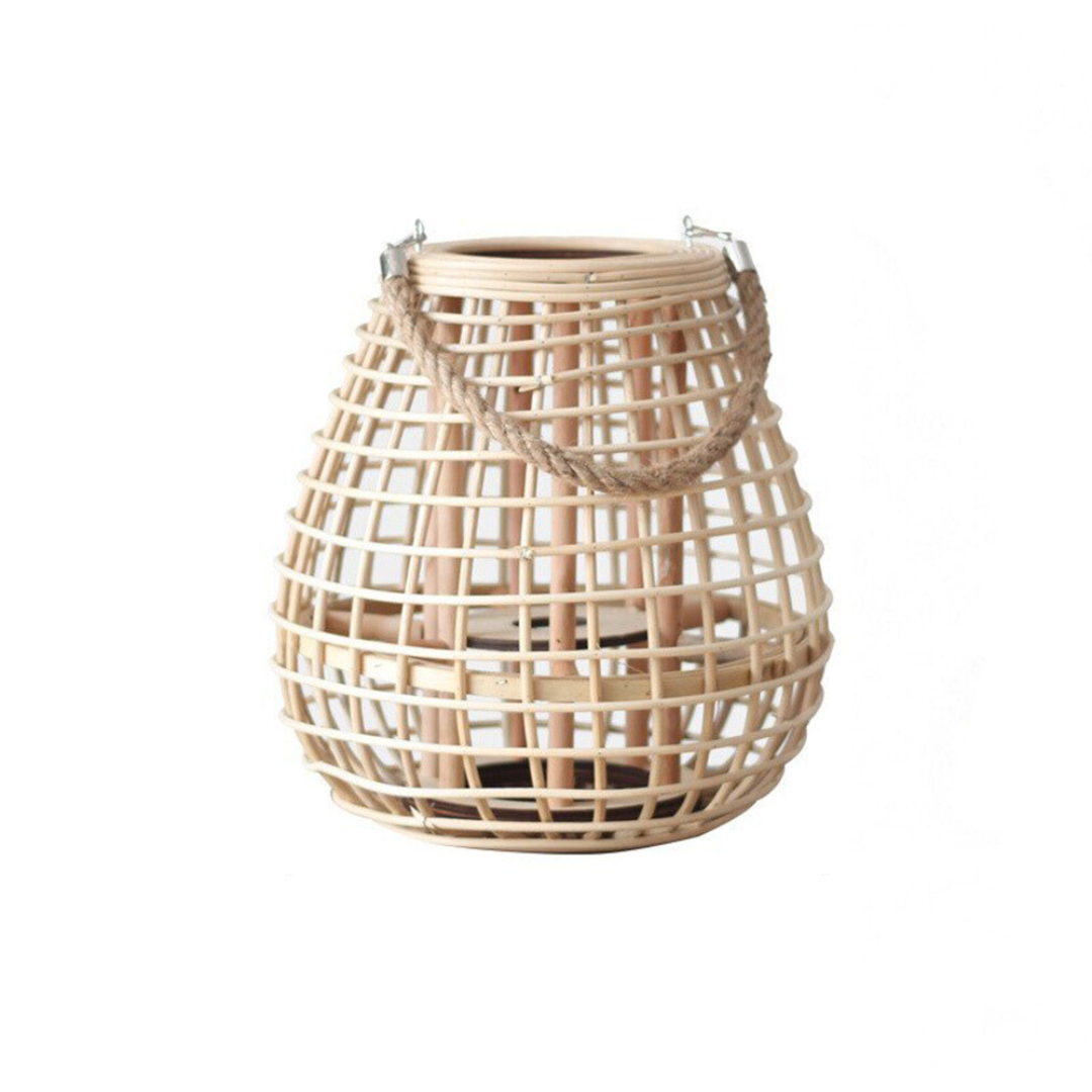 Ritta Floor Lamp, Wood & Rattan