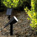 Solar Flood Spike Light Adjustable Angle Aluminum Glass Landscape Outdoor — Warm White Sets