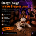 Glowing red LED eyes on the crawling mummy prop