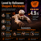 Electric crawling mummy Halloween animatronic, full view