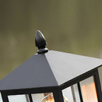Stone Light Pillar Traditional Black Waterproof LED Driveway Entrance — Solar & Hardwired Sets