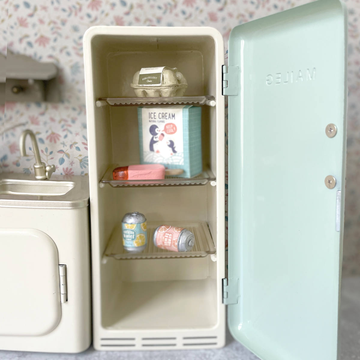 Maileg Dollhouse Fridge, Miniature Size
