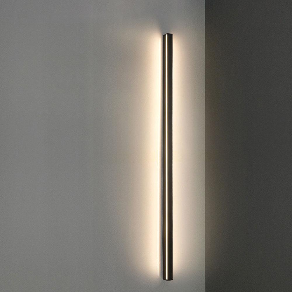 Linear Outdoor Wall Sconce Minimalist LED Black Aluminum Hardwired — 40 to 80 Inch Sets