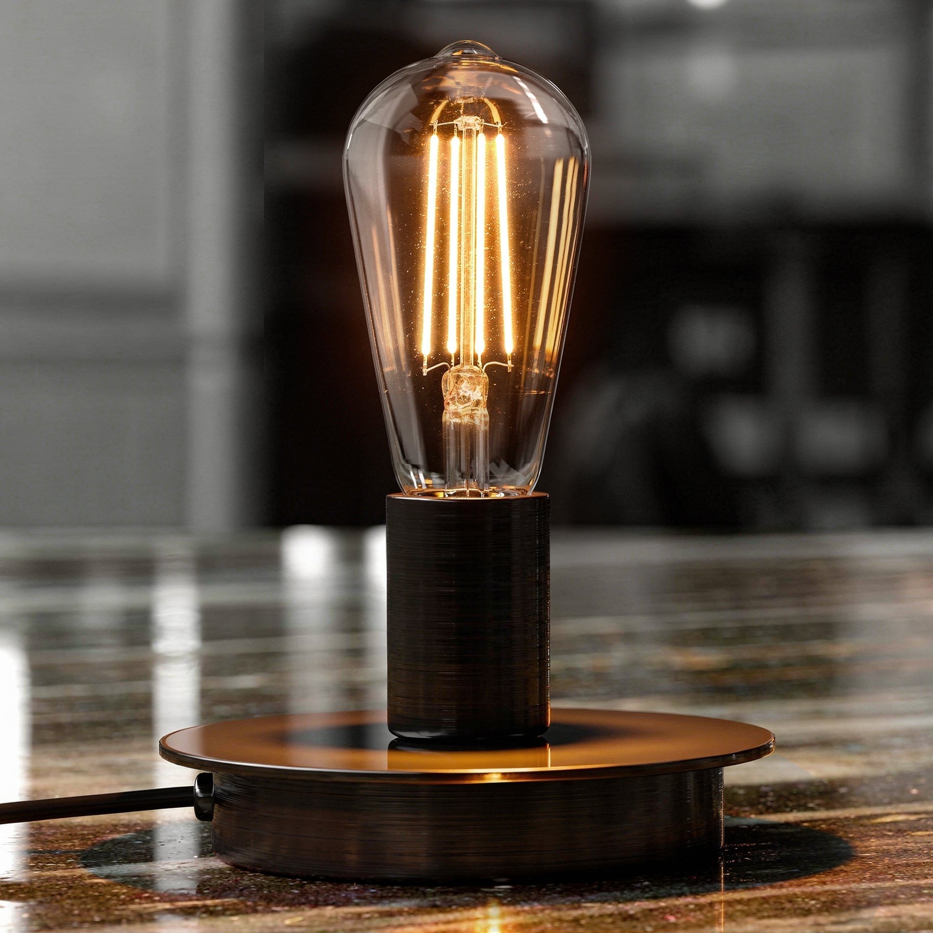 Vintage Edison Style LED Bulbs E26 Standard Base 2700K Warm White 60W Equivalent ST19 — 4-Pack
