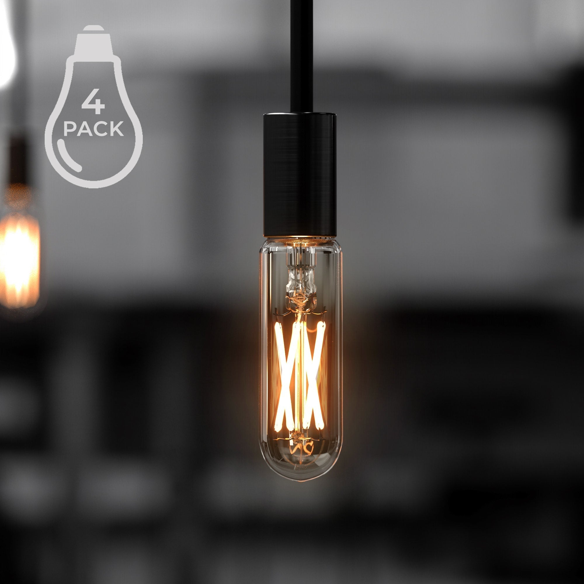 Vintage Edison style LED bulbs E12 candelabra base 2700K warm white 40W equivalent 4-pack