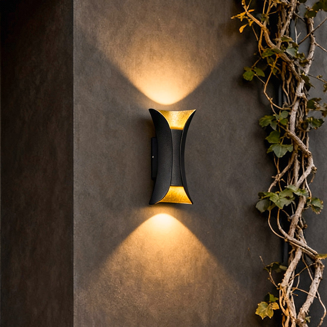 Up Down Outdoor Wall Light Curved LED Aluminum Waterproof Modern