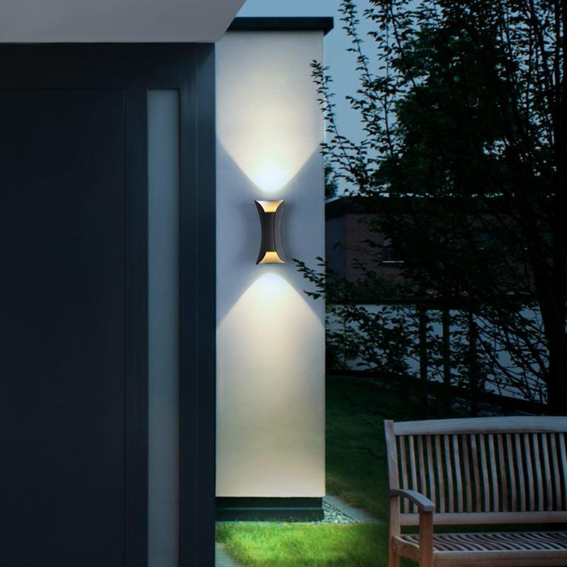 Up Down Outdoor Wall Light Curved LED Aluminum Waterproof Modern