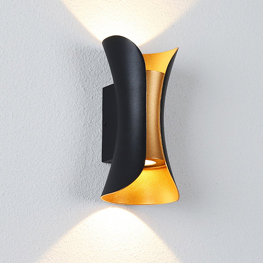 Up Down Outdoor Wall Light Curved LED Aluminum Waterproof Modern