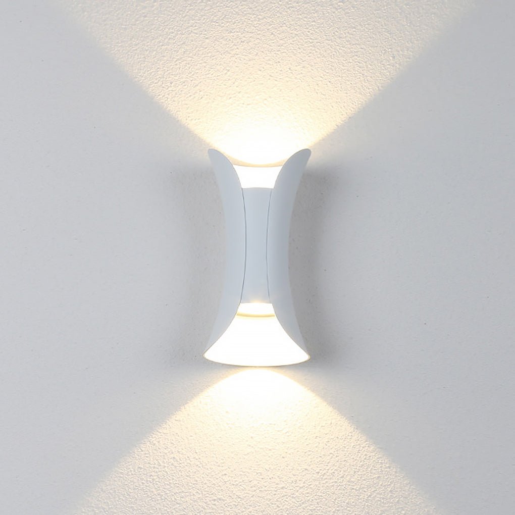 Up Down Outdoor Wall Light Curved LED Aluminum Waterproof Modern