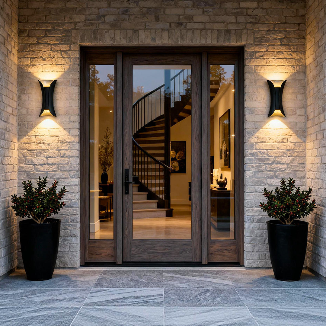Up Down Outdoor Wall Light Curved LED Aluminum Waterproof Modern