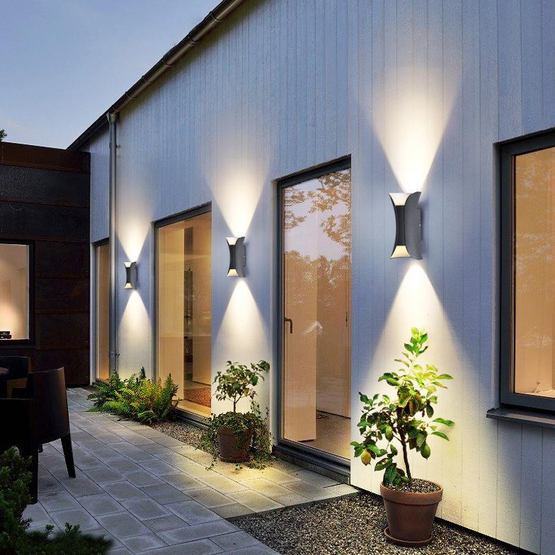 Up Down Outdoor Wall Light Curved LED Aluminum Waterproof Modern