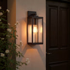 Farmhouse Outdoor Wall Light Black LED Hardwired IP65 Modern Quincy — 17 x 6 Inch
