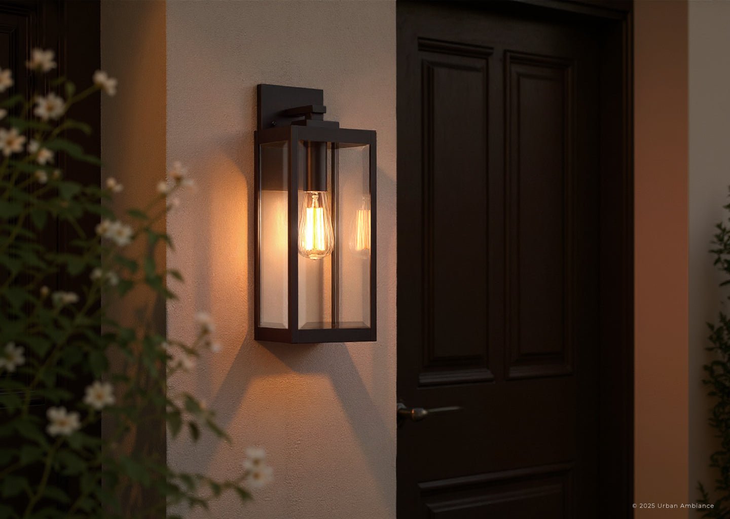 Farmhouse Outdoor Wall Light Black LED Hardwired IP65 Modern Quincy — 17 x 6 Inch