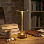 USB Dimmable Dish LED Table Lamp Modern Bedside Dining Home Office — Gold Silver Black Singles & Sets