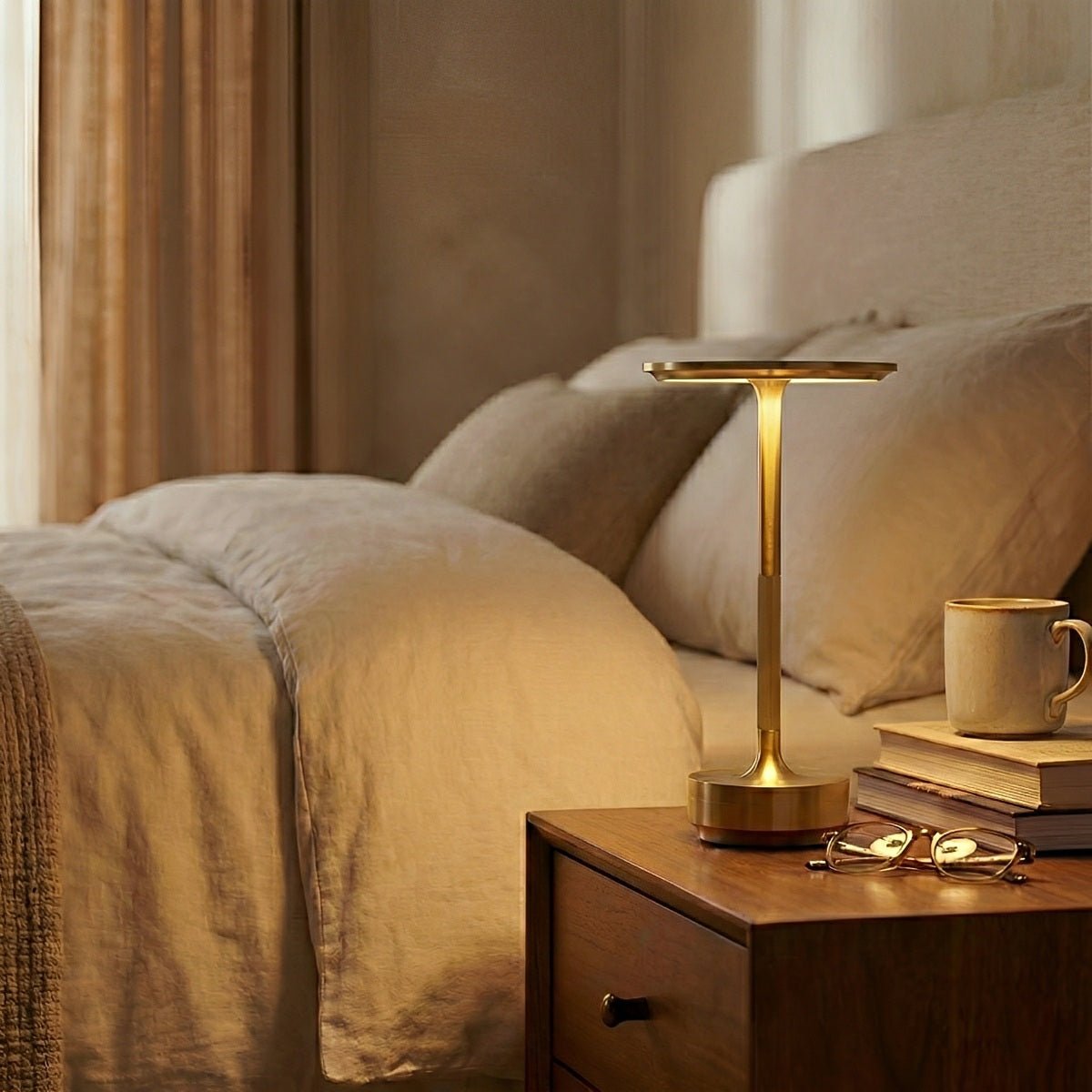 USB Dimmable Dish LED Table Lamp Modern Bedside Dining Home Office — Gold Silver Black Singles & Sets