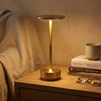 USB dimmable dish LED table lamp modern bedside dining home office — gold silver black
