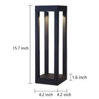 LED Bollard Garden Light Black Aluminum Square Landscape Pathway Hardwired — 31 Inch Sets