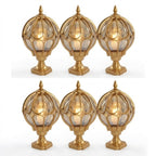 Outdoor Globe Pillar Light Retro Glass Copper Fence Post Hardwired — Black Bronze 7 to 15 Inch Sets