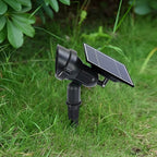 Solar Lawn Spotlights Adjustable Outdoor Tree Accent Light Aluminum — Warm White & RGB Sets