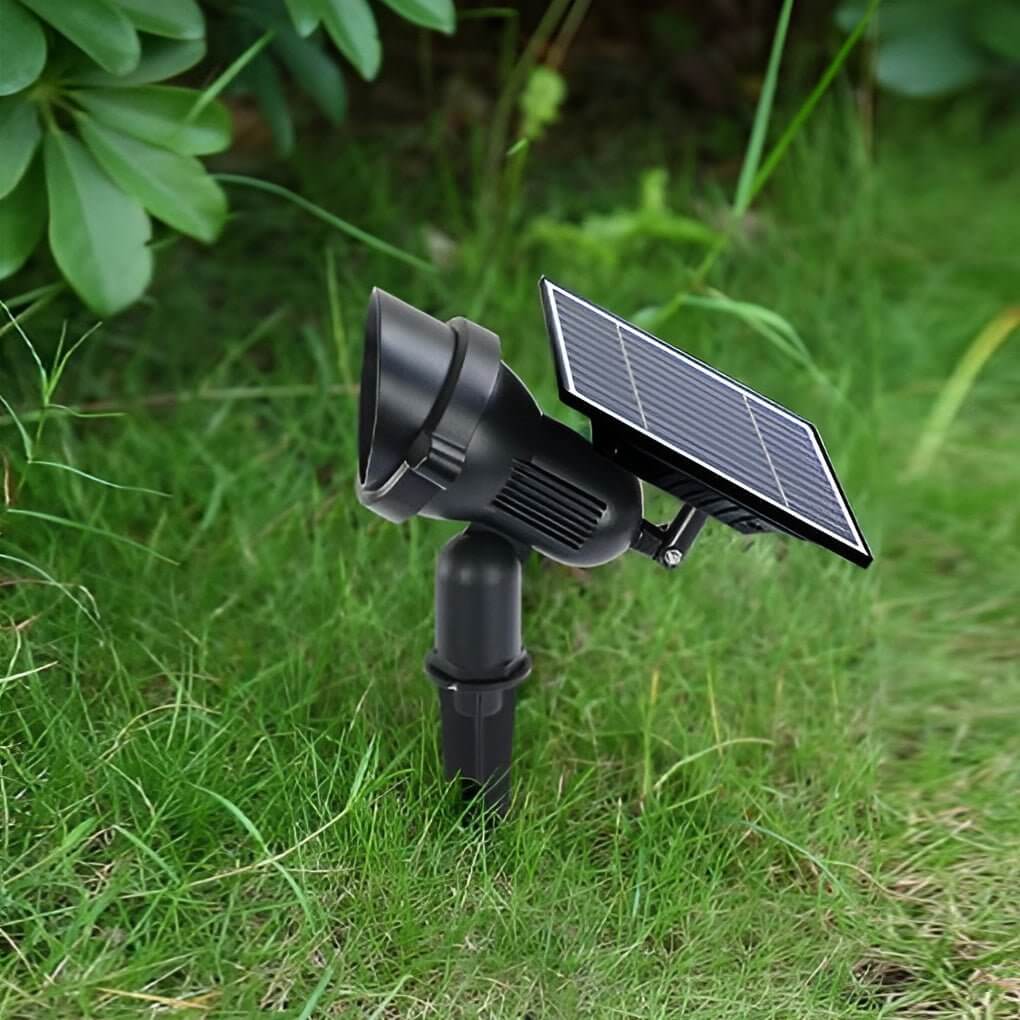 Solar Lawn Spotlights Adjustable Outdoor Tree Accent Light Aluminum — Warm White & RGB Sets